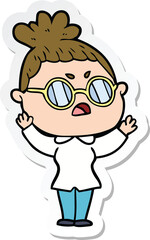 Fototapeta premium sticker of a cartoon annoyed woman