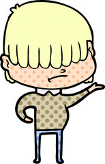 cartoon boy with untidy hair