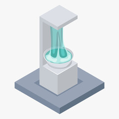 Isometric fountain with outdoor park cascade isolated vector illustration EPS10.