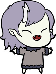 cartoon laughing vampire girl