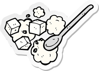 sticker of a cartoon sugar lump