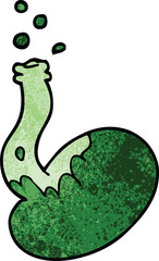 cartoon doodle bubbling chemicals