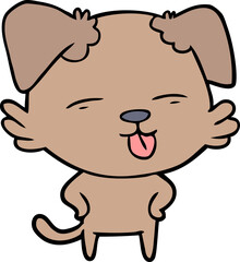 cartoon dog sticking out tongue
