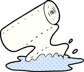 cartoon kitchen towel soaking up spill