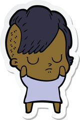 sticker of a cartoon woman