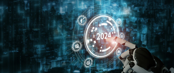 2024 automation technology and business transformation, adaptation, changing concept. Transform...
