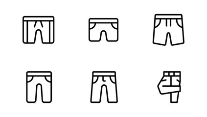 Trouser icon, Shots, Boxer, Clothes, Fashion related icon editable Stroke line icons and Suitable for Web Page, Mobile App, UI, UX design.