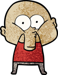 cartoon bald man staring