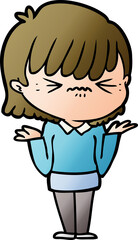 Obraz premium annoyed cartoon girl