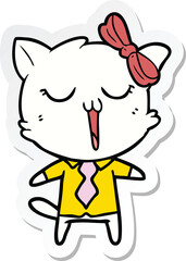 sticker of a cartoon cat
