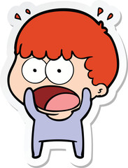 sticker of a cartoon shocked man