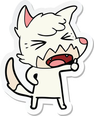 sticker of a angry cartoon fox