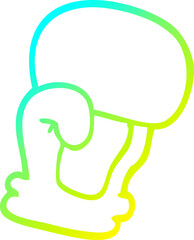 cold gradient line drawing of a cartoon boxing glove