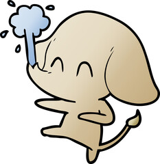 cute cartoon elephant spouting water