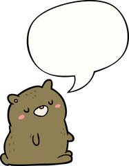 cute cartoon bear with speech bubble
