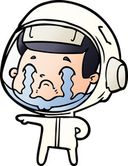 cartoon crying astronaut