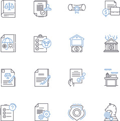 Strategic unit line icons collection. Planning, Tactics, Strategy, Alignment, Focus, Vision, Mission vector and linear illustration. Objectives,Goals,Leadership outline signs set