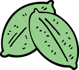 cartoon doodle leaf
