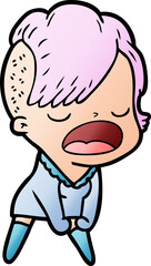 Obraz premium cartoon cool hipster girl talking