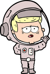 Obraz premium cartoon tired astronaut