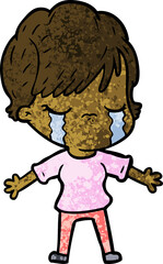 cartoon woman crying