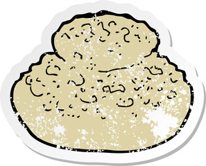 retro distressed sticker of a cartoon bread