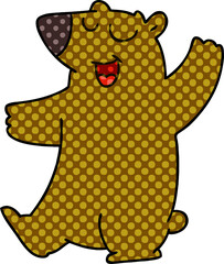 comic book style quirky cartoon bear