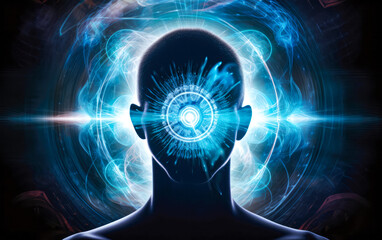 Obraz premium Extrasensory Abilities Concept. Created with Generative AI Technology