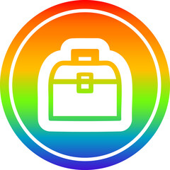 tool box circular icon with rainbow gradient finish