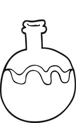 freehand drawn black and white cartoon magic potion
