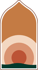 Oriental Arch With Sunrise Landscape