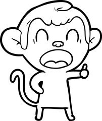 yawning cartoon monkey