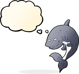 cartoon shark with thought bubble