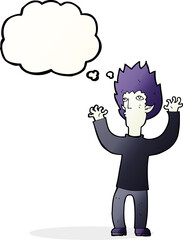 cartoon vampire with thought bubble