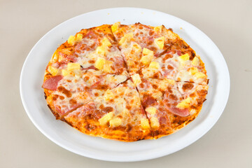 Delicious mixed pizza with rich content. Menu concept of choice and diversity. Karisik pizza