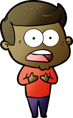 Obraz premium cartoon shocked man