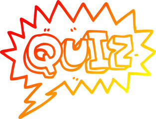 warm gradient line drawing of a cartoon font quiz