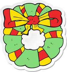 sticker of a cartoon christmas wreath