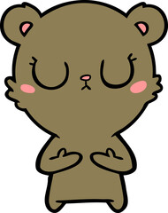peaceful cartoon bear cub