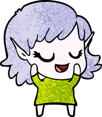 happy cartoon elf girl
