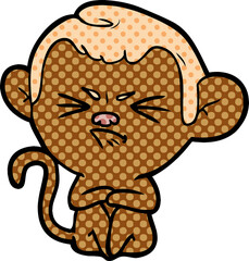 cartoon annoyed monkey