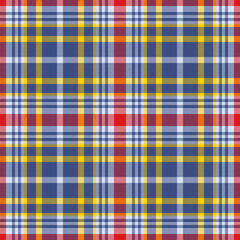 Plaid seamless pattern. Check fabric texture. Vector textile print.