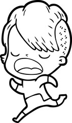 Fototapeta premium cartoon cool hipster girl talking