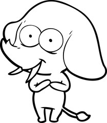happy cartoon elephant