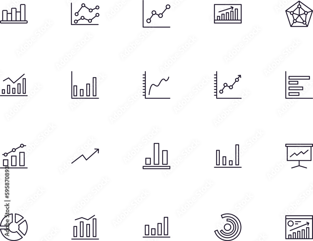 Aufkleber graph concept. collection of modern high quality graph line icons. editable stroke. premium linear s