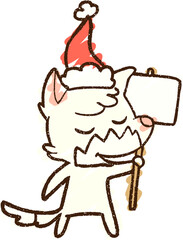 Festive Wolf Chalk Drawing