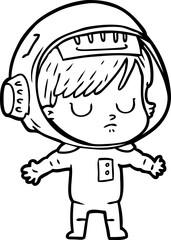 cartoon astronaut woman
