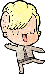 Obraz premium cute cartoon girl with hipster haircut