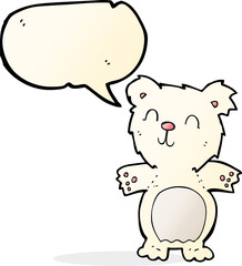 cartoon cute polar bear cub with speech bubble