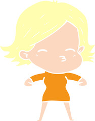 flat color style cartoon woman